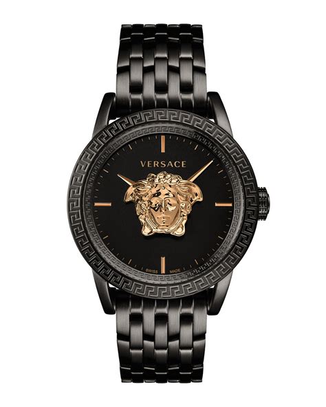 versace watch black gold|Versace gold watch for men.